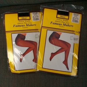 10 Pair Famous Makers Pantyhose Suntan sz 5X-6X